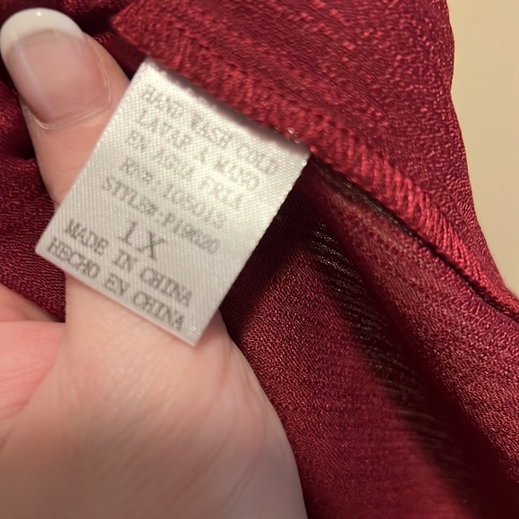 Plum Blouse Ruffled - Cuffed Sleeve - Picture 5 of 6